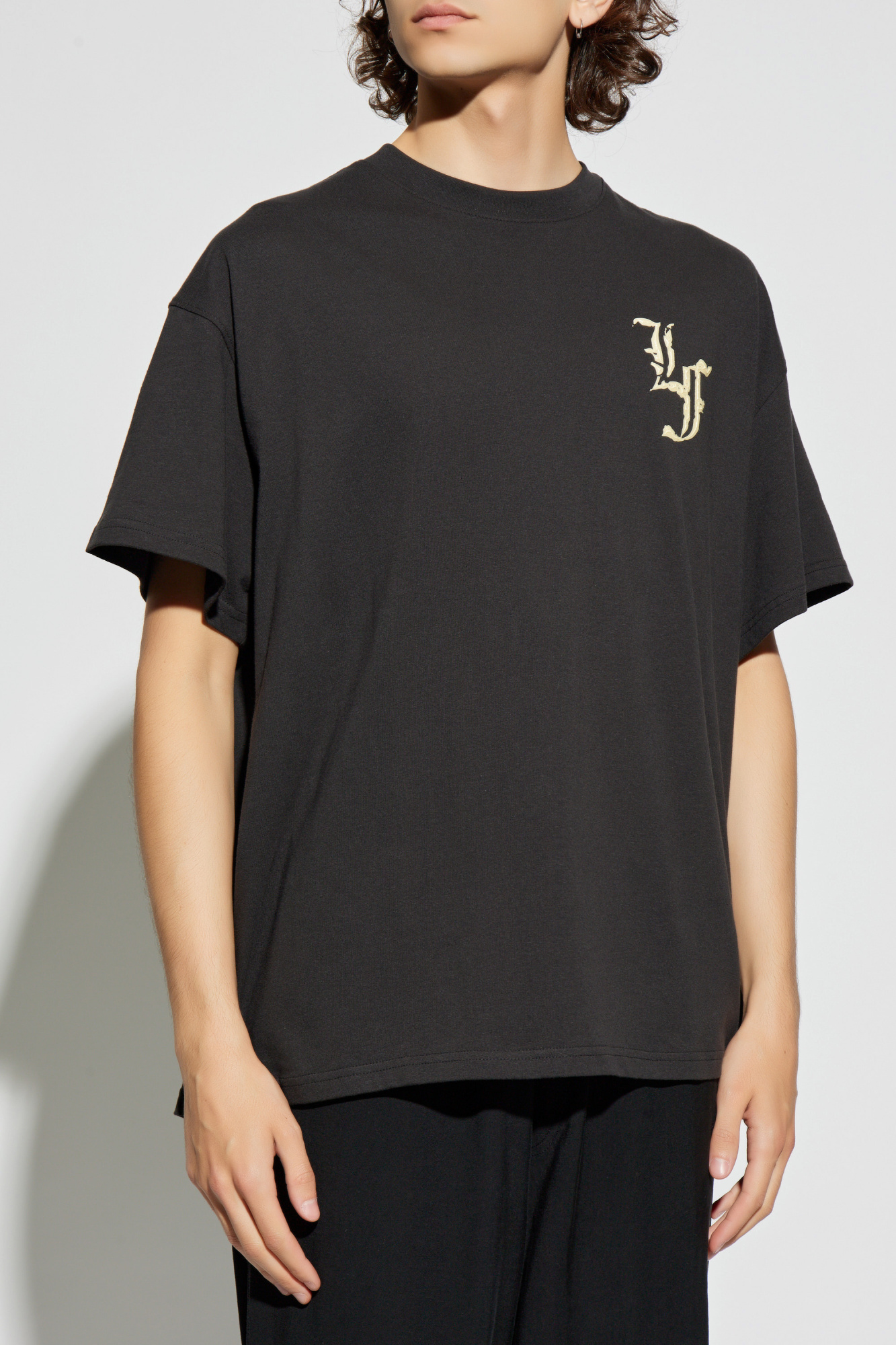 Tシャツ・カットソー FAUSTO PUGLISI Men Tops FRU7091PF0230999 Black Men's T-Shirt Black with Vintage Logo – WULF